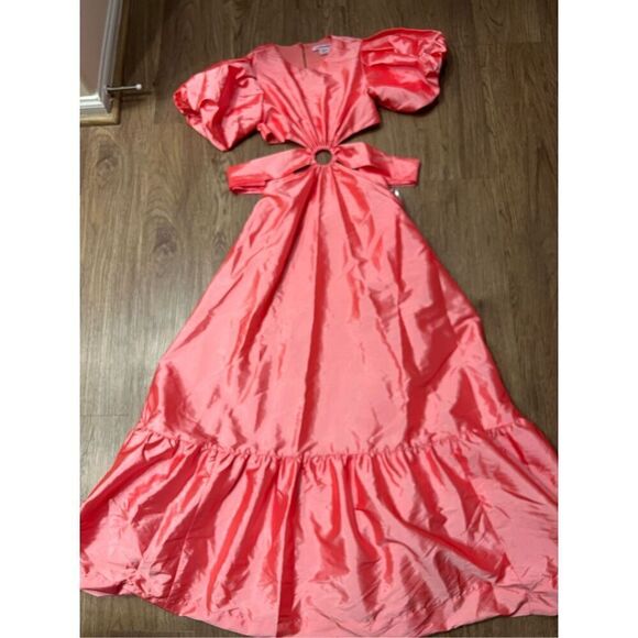 Hansen & Gretel Primrose puff-sleeved Maxi Dress in Watermelon size S NWOT$299 - Picture 8 of 9